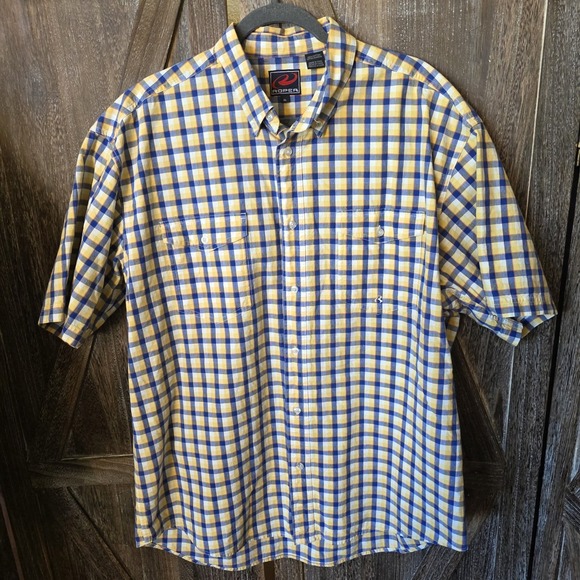 Roper Other - Roper Shirt Men's Size XL Yellow & Blue Plaid Short Sleeve Button Up Western